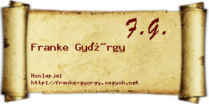 Franke György névjegykártya